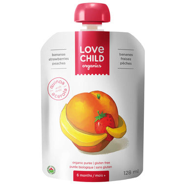 Love Child Organics Pouch Bananas, Strawberries & Peaches