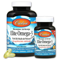 Thumbnail for Carlson Elite Omega-3 Fish Oil Gems 1250 mg Bonus Pack