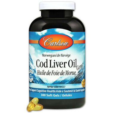 Carlson Cod Liver Oil Gems with Low Vitamin A Lemon Flavour